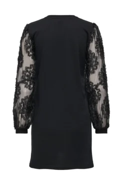 Vestido curto com detalhe floral