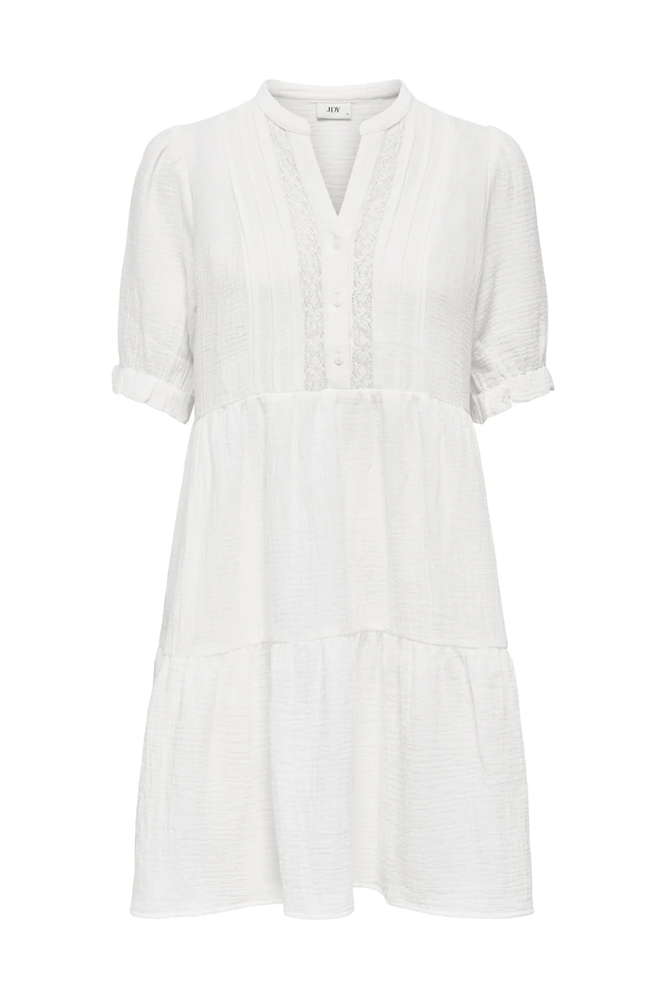 Vestido curto com folhos