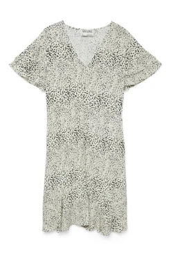Vestido curto com folhos