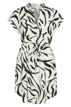 Vestido curto com gola mao e viscose