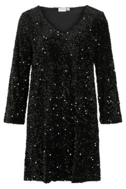Vestido curto com lantejoulas