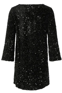 Vestido curto com lantejoulas