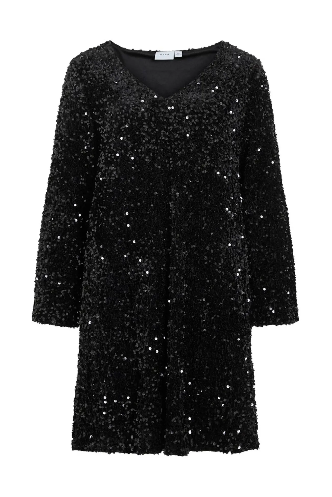 Vestido curto com lantejoulas
