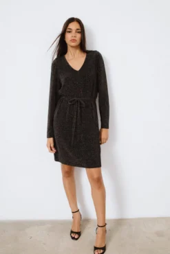 Vestido curto com lurex