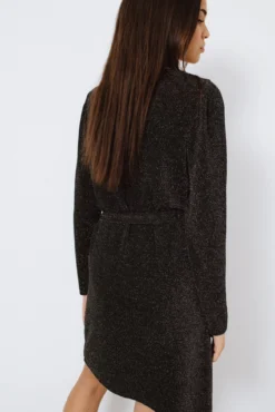 Vestido curto com lurex