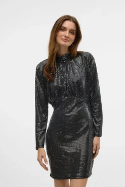 Vestido curto com manga comprida