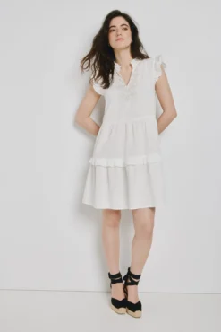 Vestido curto de algodão