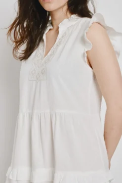Vestido curto de algodão