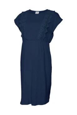 Vestido curto de algodão maternity e amamentação