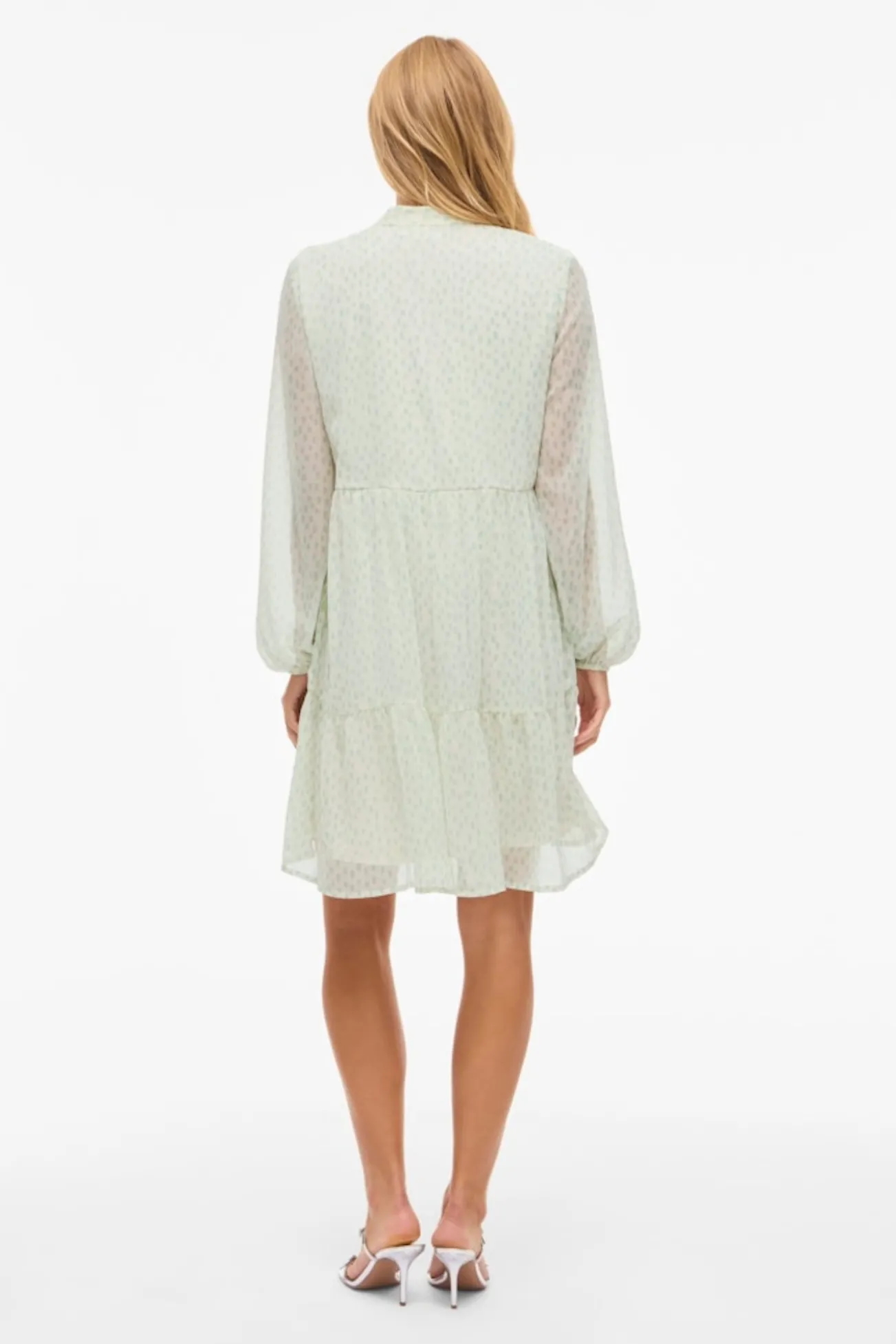 Vestido curto de chiffon