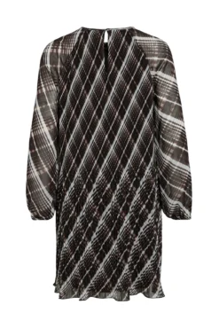 Vestido curto de chiffon plissado
