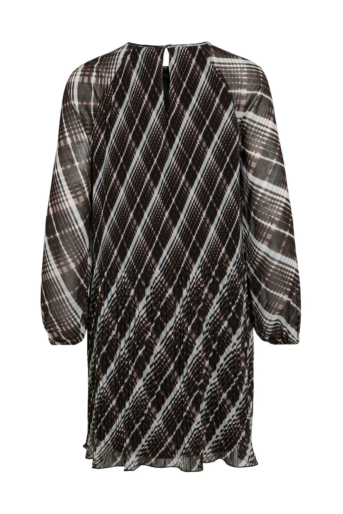 Vestido curto de chiffon plissado