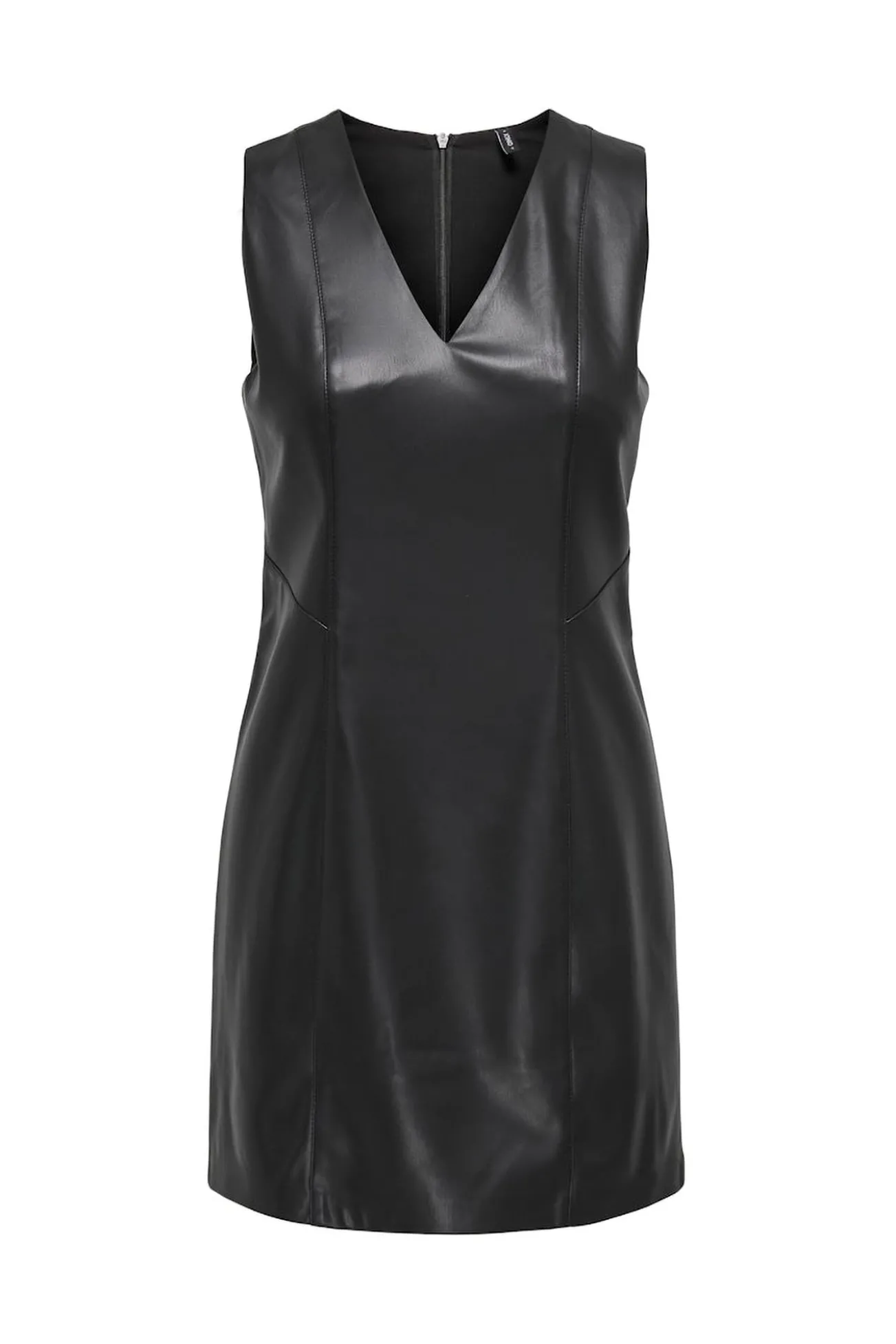 Vestido curto de couro vegano