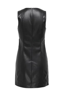 Vestido curto de couro vegano