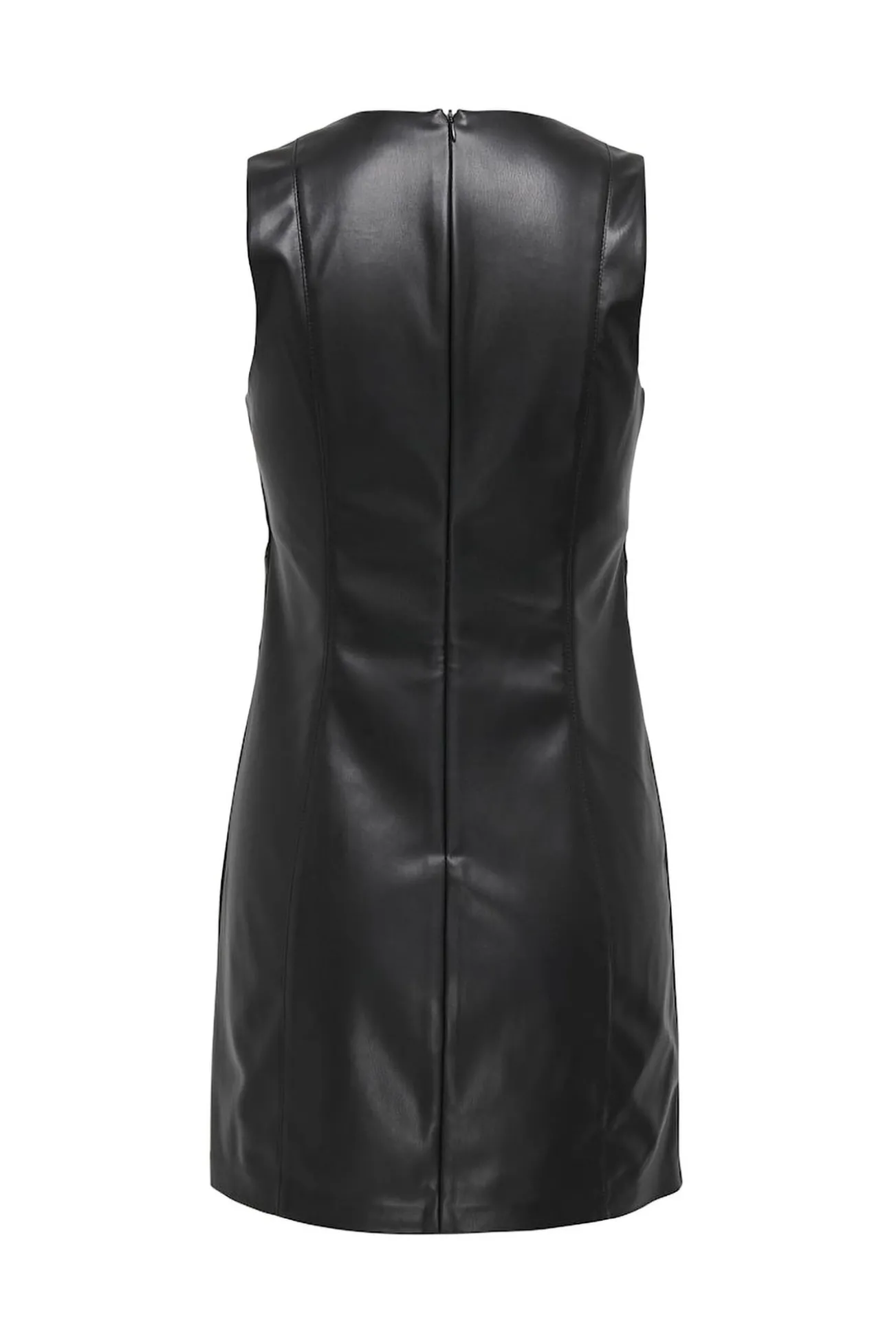 Vestido curto de couro vegano