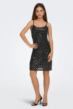 Vestido curto de lantejoulas