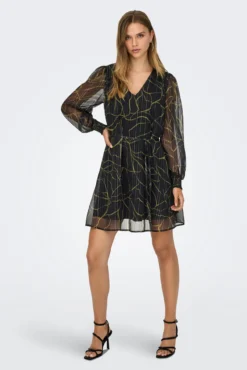 Vestido curto de lurex