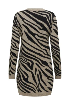 Vestido curto de malha com estampado animal