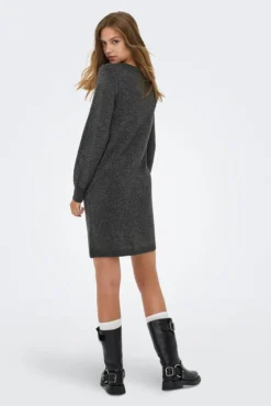 Vestido curto de malha lurex