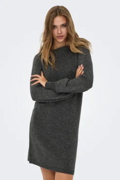 Vestido curto de malha lurex