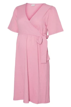 Vestido curto de manga curta maternity e lactância