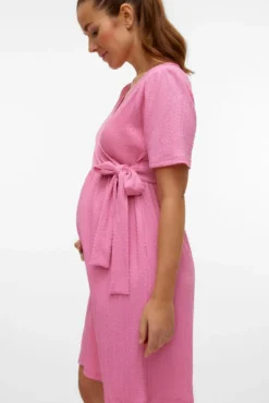 Vestido curto de manga curta maternity e lactância
