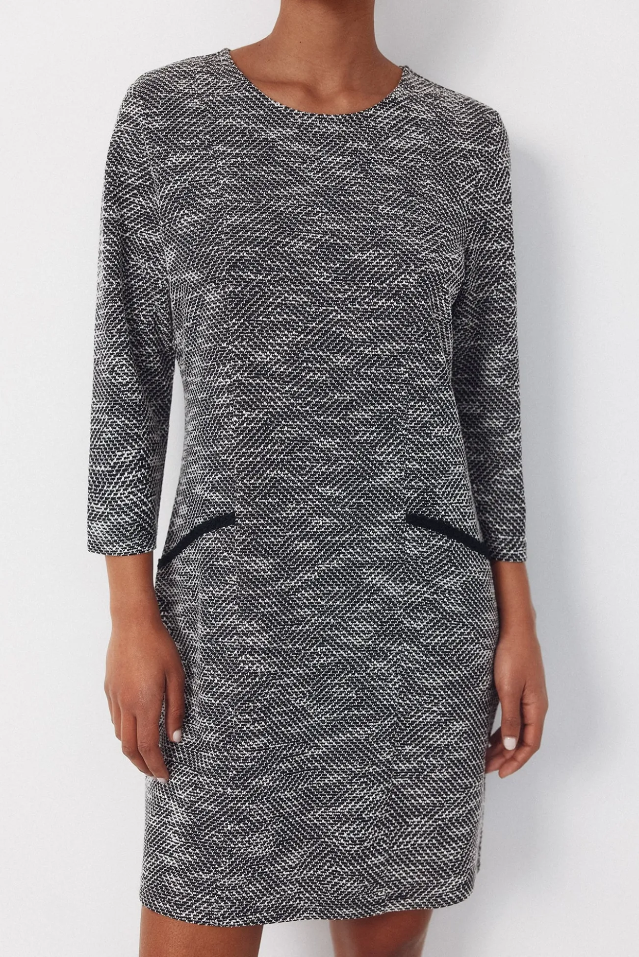 Vestido curto de tweed