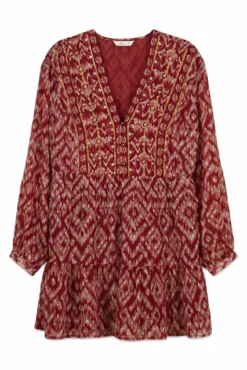 Vestido curto em gaze com lantejoulas