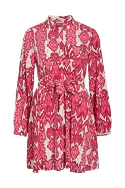 Vestido curto estampado em viscose