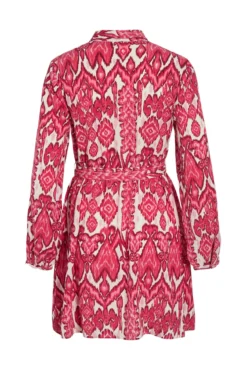Vestido curto estampado em viscose