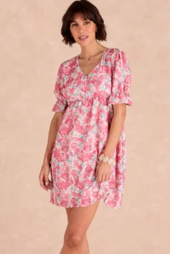Vestido curto floral Cora