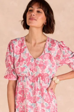 Vestido curto floral Cora