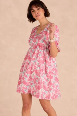 Vestido curto floral Cora