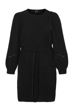 Vestido curto plus size manga bufante