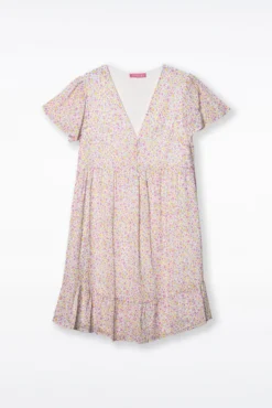 Vestido de amamentação estampado com botões