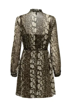 Vestido de chiffon com estampa animal