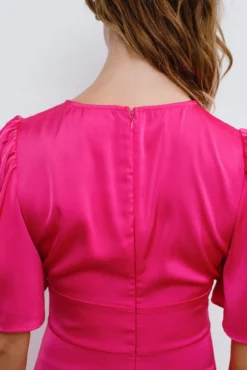 Vestido de festa midi de cetim