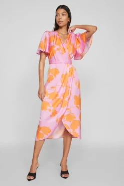 Vestido de festa midi de cetim