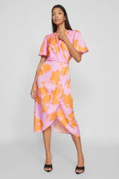 Vestido de festa midi de cetim