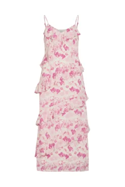 Vestido de festa midi estampado