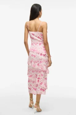 Vestido de festa midi estampado