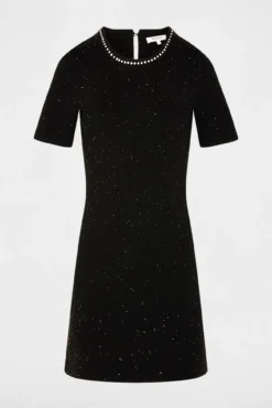 Vestido de malha com strass