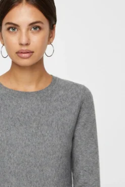 Vestido de malha de gola redonda
