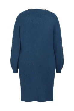 Vestido de malha midi com detalhe de renda