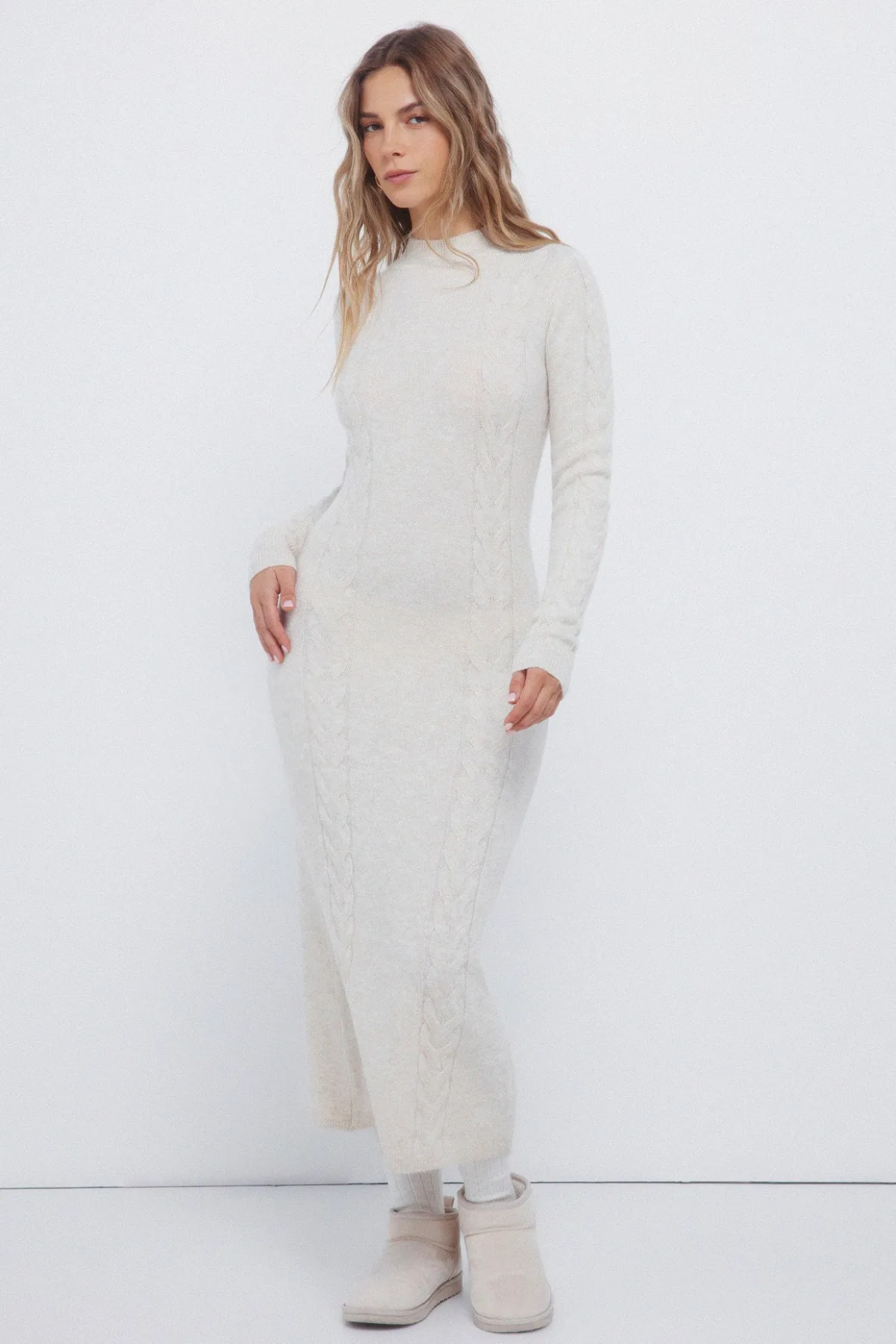 Vestido de malha trançada