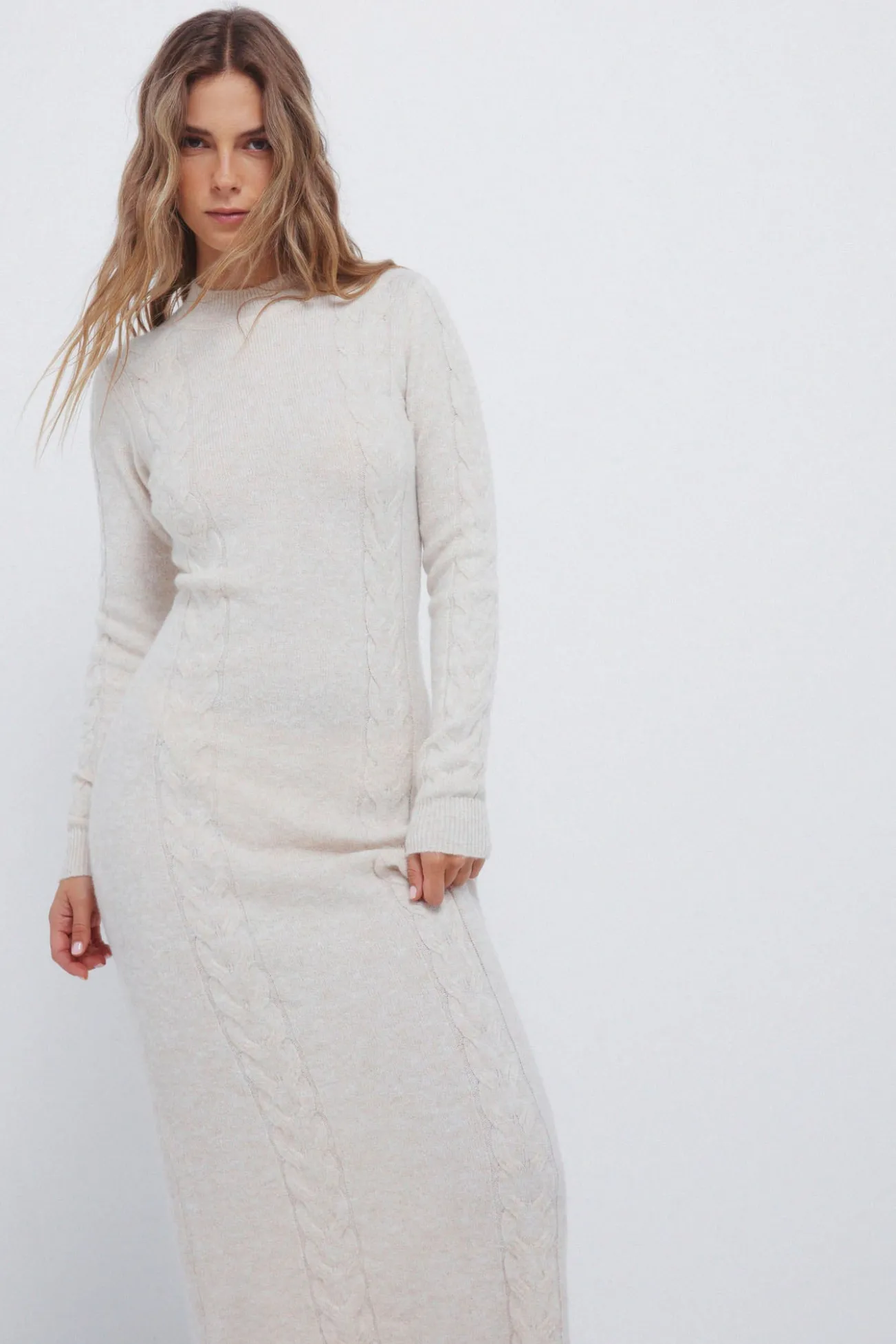 Vestido de malha trançada
