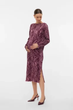 Vestido de maternity plissado