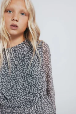 Vestido estampado animal para meninas