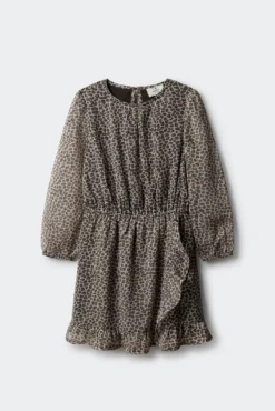 Vestido estampado animal para meninas