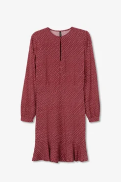 Vestido Estampado com Babados